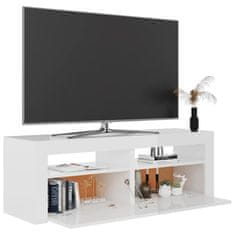 Greatstore TV skříňka s LED osvětlením bílá s vysokým leskem 120x35x40 cm