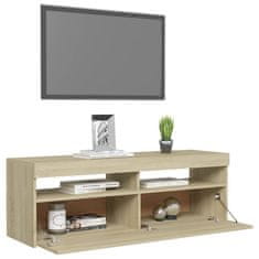 Greatstore TV skříňka s LED osvětlením dub sonoma 120 x 35 x 40 cm