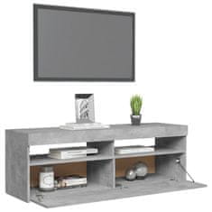 Greatstore TV skříňka s LED osvětlením betonově šedá 120 x 35 x 40 cm