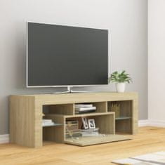 Greatstore TV skříňka s LED osvětlením dub sonoma 120 x 35 x 40 cm