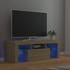 Greatstore TV skříňka s LED osvětlením dub sonoma 120 x 35 x 40 cm