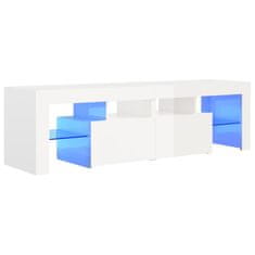 Greatstore TV skříňka s LED osvětlením bílá s vysokým leskem 140x35x40 cm