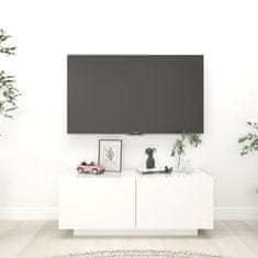 Greatstore TV stolek bílý s vysokým leskem 100 x 35 x 40 cm dřevotříska