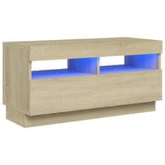 Greatstore TV skříňka s LED osvětlením dub sonoma 80 x 35 x 40 cm