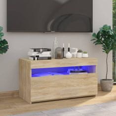 Greatstore TV skříňka s LED osvětlením dub sonoma 75 x 35 x 40 cm