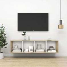 Vidaxl Nástěnná TV skříňka dub sonoma a bílá 37x37x142,5cm dřevotříska