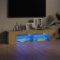 Greatstore TV skříňka s LED osvětlením dub sonoma 135 x 39 x 30 cm