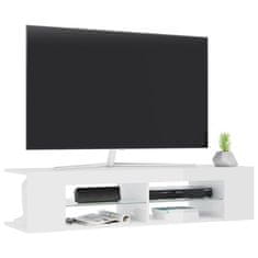 Greatstore TV skříňka s LED osvětlením bílá s vysokým leskem 135x39x30 cm