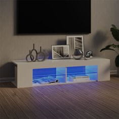 Greatstore TV skříňka s LED osvětlením bílá s vysokým leskem 135x39x30 cm