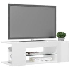 Greatstore TV skříňka s LED osvětlením bílá s vysokým leskem 90x39x30 cm