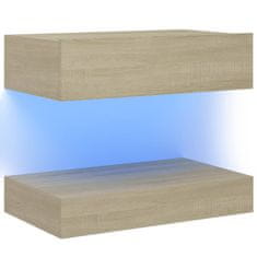 Greatstore TV skříňky s LED osvětlením 2 ks dub sonoma 60 x 35 cm