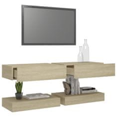 Greatstore TV skříňky s LED osvětlením 2 ks dub sonoma 60 x 35 cm