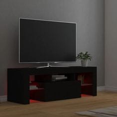 Greatstore TV skříňka s LED osvětlením černá 120x35x40 cm