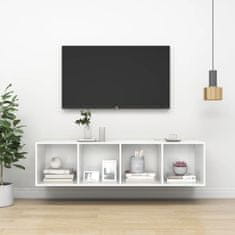 Greatstore Nástěnná TV skříňka bílá vysoký lesk 37x37x142,5 cm dřevotříska