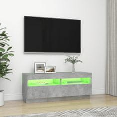 Greatstore TV skříňka s LED osvětlením betonově šedá 100 x 35 x 40 cm