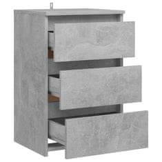 Greatstore Noční stolek betonově šedý 40 x 35 x 62,5 cm dřevotříska
