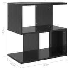 Greatstore Noční stolky 2 ks černé vysoký lesk 50x30x51,5 cm dřevotříska