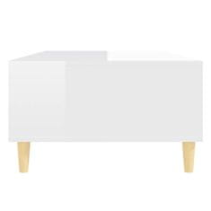 Greatstore Konferenční stolek bílý vysoký lesk 103,5x60x35 cm dřevotříska
