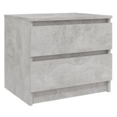 Greatstore Noční stolky 2 ks betonově šedé 50 x 39 x 43,5 cm dřevotříska