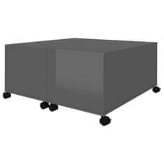Greatstore Konferenční stolek šedý vysoký lesk 75x75x38 cm dřevotříska