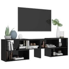 Greatstore TV skříňka černá s vysokým leskem 149 x 30 x 52 cm dřevotříska