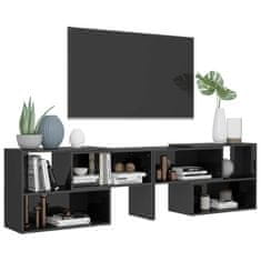 Greatstore TV skříňka šedá s vysokým leskem 149 x 30 x 52 cm dřevotříska