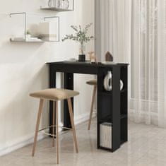 Greatstore Barový stůl s regálem černý 102 x 50 x 103,5 cm dřevotříska