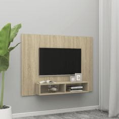 Greatstore Nástěnná TV skříňka dub sonoma 135 x 23,5 x 90 cm dřevotříska