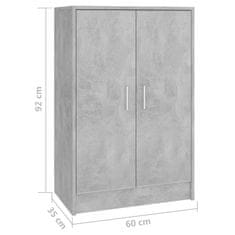 Greatstore Botník betonově šedý 60 x 35 x 92 cm dřevotříska