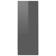 Greatstore Botník šedý s vysokým leskem 60 x 35 x 92 cm dřevotříska