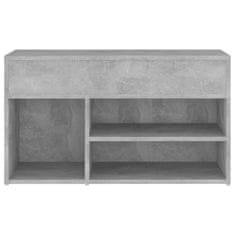 Vidaxl Lavice s botníkem betonově šedá 80 x 30 x 45 cm dřevotříska