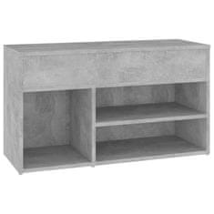 Greatstore Lavice s botníkem betonově šedá 80 x 30 x 45 cm dřevotříska