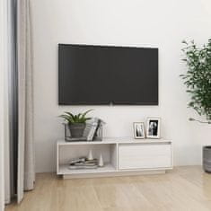 Vidaxl TV stolek bílý 110 x 30 x 33,5 cm masivní borové dřevo