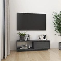 Vidaxl TV stolek šedý 110 x 30 x 33,5 cm masivní borové dřevo