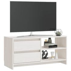 Vidaxl TV stolek bílý 80 x 31 x 39 cm masivní borové dřevo