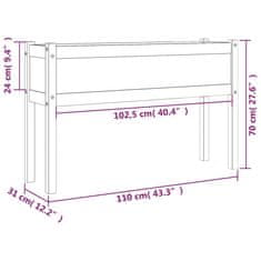 Greatstore Zahradní truhlík 110 x 31 x 70 cm masivní borové dřevo