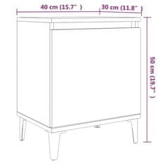 Greatstore Noční stolky s kovovými nohami 2 ks šedé sonoma 40 x 30 x 50 cm