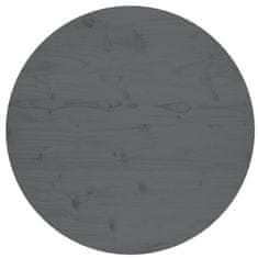 Greatstore Stolní deska šedá Ø 70 x 2,5 cm masivní borové dřevo
