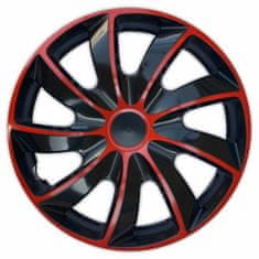 NRM Poklice QUAD BICOLOR black/red 16" sada 4ks