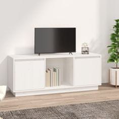 Greatstore TV skříňka bílá 110,5 x 35 x 44 cm masivní borové dřevo