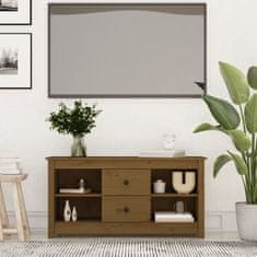 Greatstore TV skříňka medově hnědá 103 x 36,5 x 52 cm masivní borové dřevo