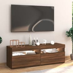 Greatstore TV skříňka s LED osvětlením hnědý dub 120 x 35 x 40 cm