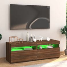 Greatstore TV skříňka s LED osvětlením hnědý dub 120 x 35 x 40 cm