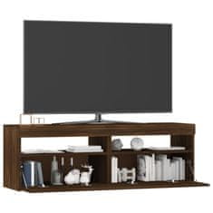 Greatstore TV skříňka s LED osvětlením hnědý dub 120 x 35 x 40 cm