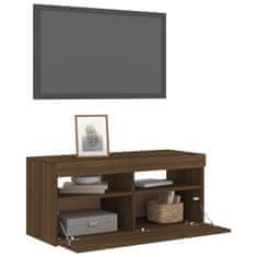 Greatstore TV skříňka s LED osvětlením hnědý dub 90 x 35 x 40 cm