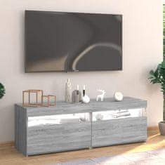 Greatstore TV skříňka s LED osvětlením šedá sonoma 120 x 35 x 40 cm