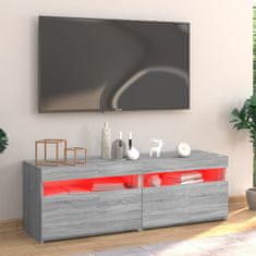 Greatstore TV skříňka s LED osvětlením šedá sonoma 120 x 35 x 40 cm