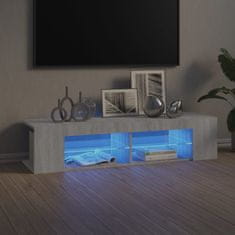 Greatstore TV skříňka s LED osvětlením šedá sonoma 135 x 39 x 30 cm