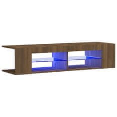 Greatstore TV skříňka s LED osvětlením hnědý dub 135 x 39 x 30 cm