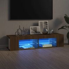 Greatstore TV skříňka s LED osvětlením hnědý dub 135 x 39 x 30 cm